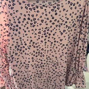 Elle Blush Leopard Print Top